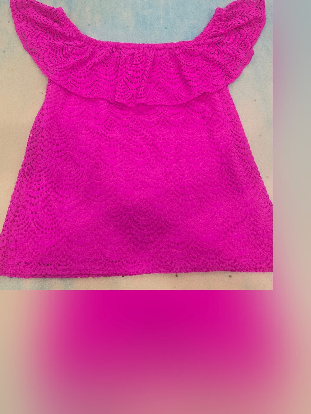 Lilly Pulitzer Hot Pink Off-Shoulder Lace Top